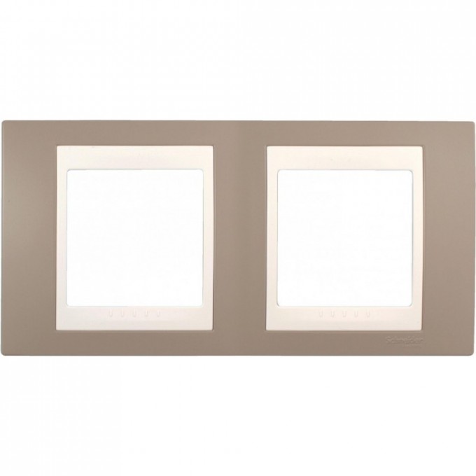 2-постовая рамка SCHNEIDER ELECTRIC UNICA ХАМЕЛЕОН, горизонтальная, БЕЛЫЙ/ КОРИЧНЕВЫЙ MGU6.004.874