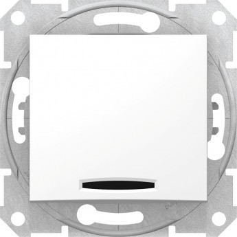 1-клавишный выключатель SCHNEIDER ELECTRIC SEDNA с синим индикатором, сх. 1, 10А, 250В, БЕЛЫЙ