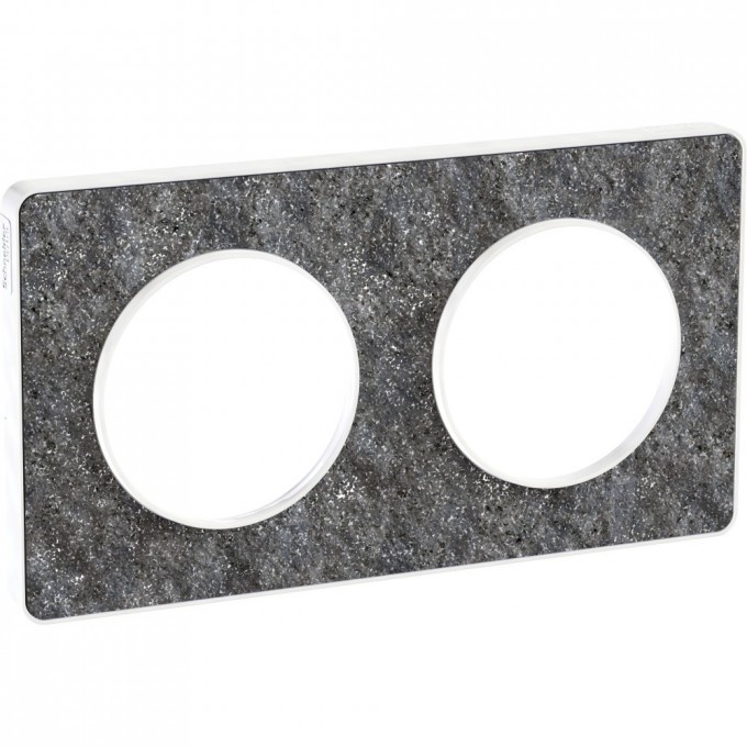 2-постовая рамка SCHNEIDER ELECTRIC ODACE, универсальная, ЧЕРНЫЙ ФОСФОР S52P804T