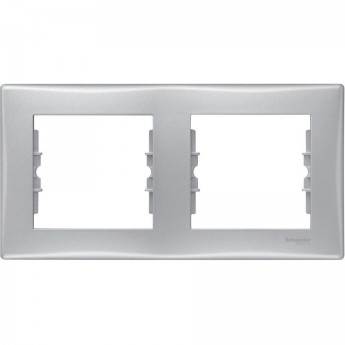 2-постовая рамка SCHNEIDER ELECTRIC SEDNA, горизонтальная, АЛЮМИНИЙ