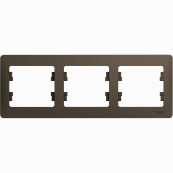 3-постовая рамка SCHNEIDER ELECTRIC GLOSSA, горизонтальная, ШОКОЛАД