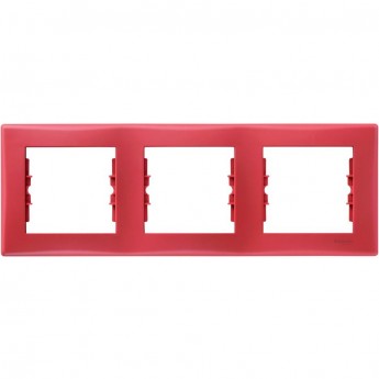 3-постовая рамка SCHNEIDER ELECTRIC SEDNA, горизонтальная, КРАСНЫЙ