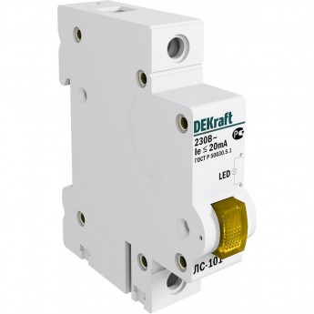 Лампа сигнальная на DIN-рейку SCHNEIDER ELECTRIC DEKRAFT 1P ЖЕЛТАЯ LED ЛС-101 220В