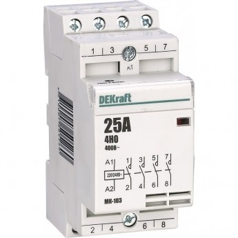 Модульный контактор DEKRAFT 4НО 16А 230В МК-103