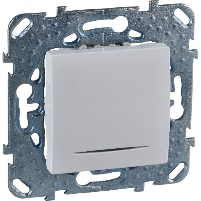 Переключатель 1-клавишный SCHNEIDER ELECTRIC UNICA, с подсветкой, сх. 6а, белый MGU5.203.18NZD