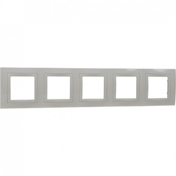 Рамка SCHNEIDER ELECTRIC UNICA с декоративным элементом, 5-постовая, БЕЖЕВЫЙ