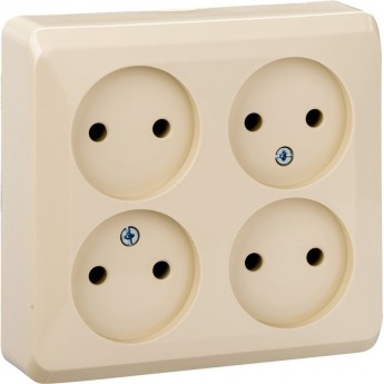 Розетка 4-местная SCHNEIDER ELECTRIC ЭТЮД без заземления без шторок 16А 250B, кремовый, Россия