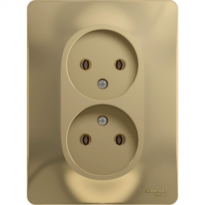 Розетка двойная SCHNEIDER ELECTRIC GLOSSA без заземления, в сборе, титан GSL000420