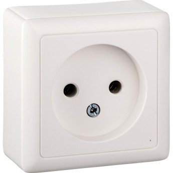 Розетка одинарная SCHNEIDER ELECTRIC ХИТ О/У, без заземления без шторок ИЗОЛ.ПЛ 10А, 250В, БЕЛЫЙ. Россия