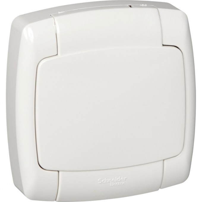 Розетка SCHNEIDER ELECTRIC РОНДО С/У IP44 с заземлением со шторками, 16А, 250В, ,белый. Россия RS16-126B-BI