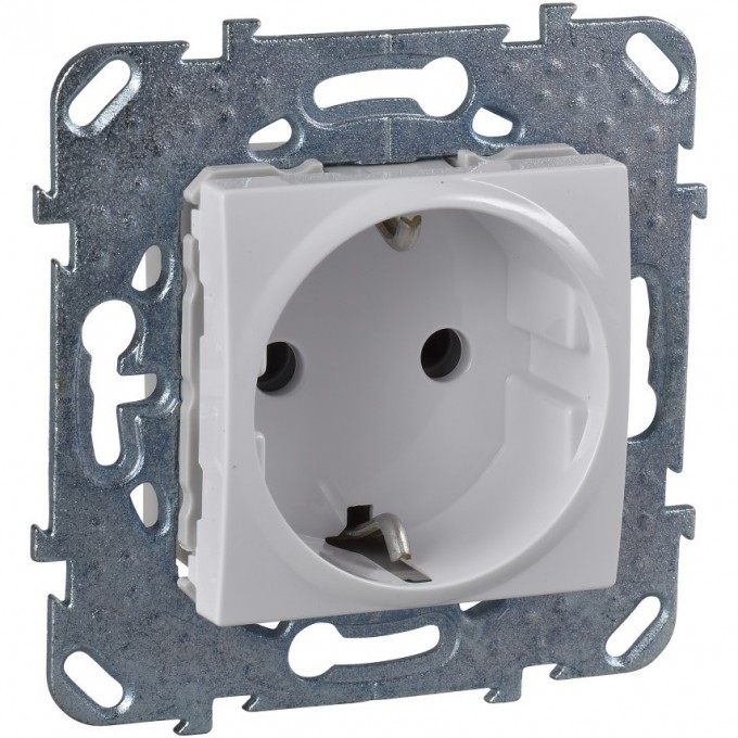 Розетка SCHNEIDER ELECTRIC UNICA с заземлением, без шторок, 16 А, 250 В, белый MGU5.036.18ZD
