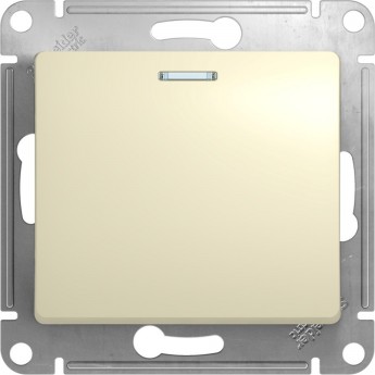 1-клавишный переключатель SCHNEIDER ELECTRIC GLOSSA с подсветкой, сх.6а, 10АХ, механизм, БЕЖЕВЫЙ