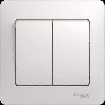 2-клавишный выключатель SCHNEIDER ELECTRIC GLOSSA, сх.5, 10АХ, в сборе, БЕЛЫЙ 2-клавишный выключатель SCHNEIDER ELECTRIC GLOSSA, сх.5, 10АХ, в сборе, БЕЛЫЙ