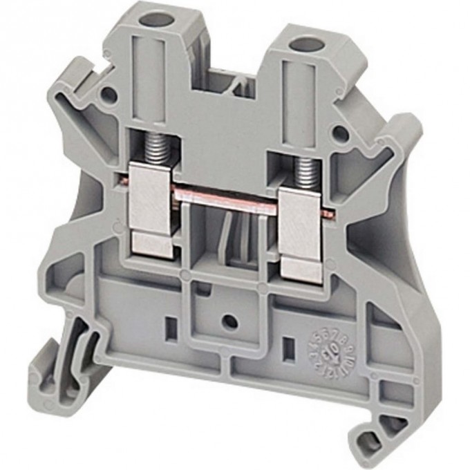 Клеммник винтовой проходной SCHNEIDER ELECTRIC LINERGY, сечением провода 4ММ2, 2 точки подключения, серый NSYTRV42