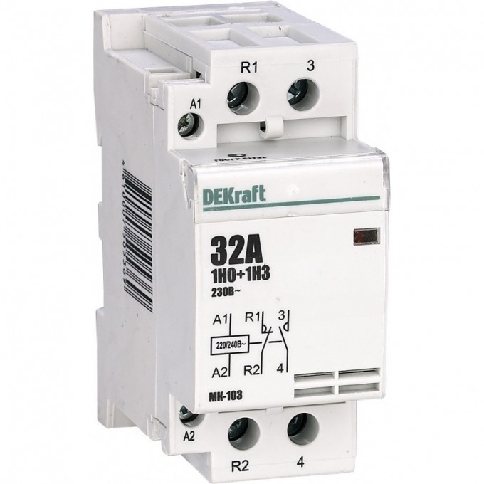 Модульный контактор DEKRAFT 1НО+1НЗ 40А 230В МК-103 18079DEK