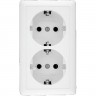 Розетка двойная SCHNEIDER ELECTRIC ХИТ О/У, с заземлением без шторок 16А, 250В, белый. Россия RA16-238-B
