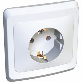 Розетка SCHNEIDER ELECTRIC ЭТЮД С/У с заземлением без шторок 16А 250B, белый, Россия