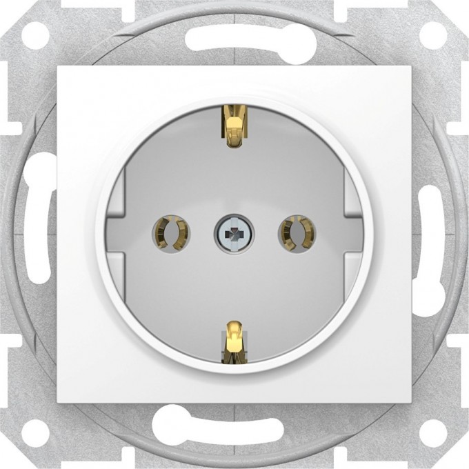 Розетка SCHNEIDER ELECTRIC SEDNA с зазем. конт., без защит. шторок, 16А, 250В, белый SDN3000521