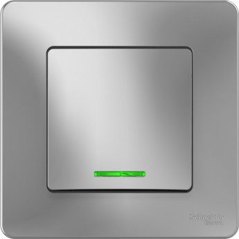 1-клавишный переключатель SCHNEIDER ELECTRIC BLANCA (cх.6), с подсветкой, 10А, 250B, АЛЮМИНИЙ 1-клавишный переключатель SCHNEIDER ELECTRIC BLANCA (cх.6), с подсветкой, 10А, 250B, АЛЮМИНИЙ