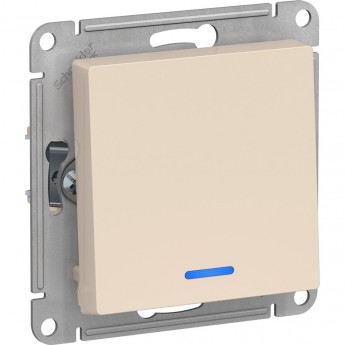 1-клавишный выключатель SCHNEIDER ELECTRIC ATLASDESIGN с подсветкой, бежевый 1-клавишный выключатель SCHNEIDER ELECTRIC ATLASDESIGN с подсветкой, бежевый
