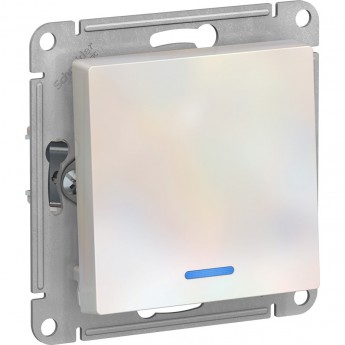 1-клавишный выключатель SCHNEIDER ELECTRIC ATLASDESIGN с подсветкой, жемчуг 1-клавишный выключатель SCHNEIDER ELECTRIC ATLASDESIGN с подсветкой, жемчуг