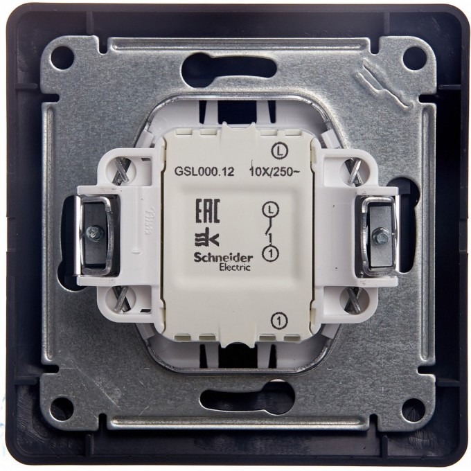 1-клавишный выключатель SCHNEIDER ELECTRIC GLOSSA, сх.1, 10АХ, в сборе, ГРАФИТ GSL001312