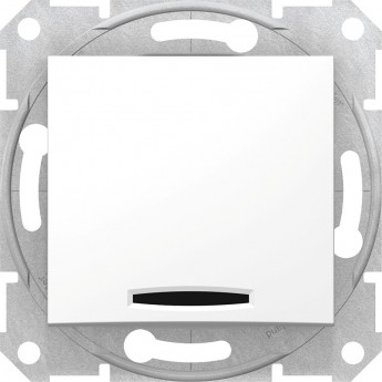 1-клавишный выключатель SCHNEIDER ELECTRIC SEDNA с красным индикатором, сх. 1, 10А, 250В, БЕЛЫЙ