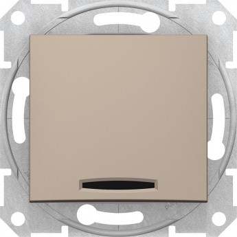 1-клавишный выключатель SCHNEIDER ELECTRIC SEDNA с красным индикатором, сх. 1, 10А, 250В, ТИТАН