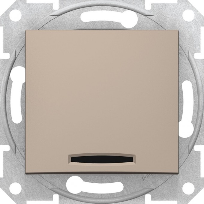 1-клавишный выключатель SCHNEIDER ELECTRIC SEDNA с красным индикатором, сх. 1, 10А, 250В, ТИТАН SDN0400368