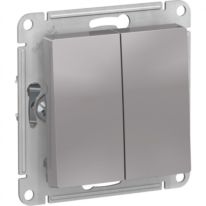 2-клавишный переключатель SCHNEIDER ELECTRIC ATLASDESIGN 10АХ, механизм, АЛЮМИНИЙ ATN000365