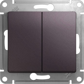 2-клавишный переключатель SCHNEIDER ELECTRIC GLOSSA, сх.6/2, 10АХ, механизм, СИРЕНЕВЫЙ ТУМАН