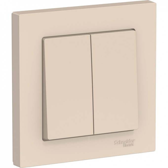 2-клавишный выключатель SCHNEIDER ELECTRIC ATLASDESIGN в сборе, БЕЖЕВЫЙ ATN000252