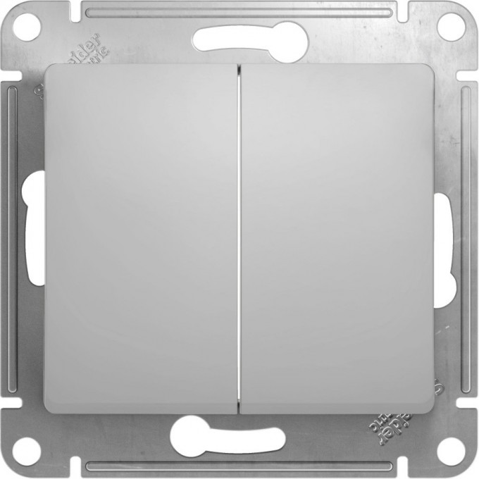 2-клавишный выключатель SCHNEIDER ELECTRIC GLOSSA, сх.5, 10АХ, механизм, АЛЮМИНИЙ GSL000351