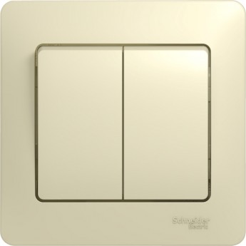 2-клавишный выключатель SCHNEIDER ELECTRIC GLOSSA, сх.5, 10АХ, в сборе, БЕЖЕВЫЙ