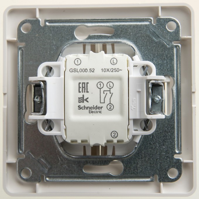 2-клавишный выключатель SCHNEIDER ELECTRIC GLOSSA, сх.5, 10АХ, в сборе, ПЕРЛАМУТР GSL000652