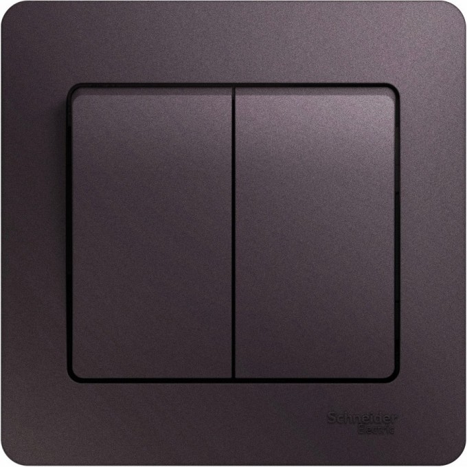 2-клавишный выключатель SCHNEIDER ELECTRIC GLOSSA, сх.5, 10АХ, в сборе, СИРЕНЕВЫЙ ТУМАН GSL001452