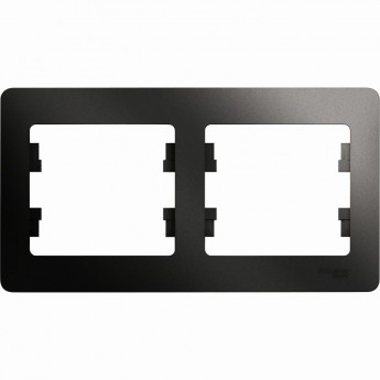 2-постовая рамка SCHNEIDER ELECTRIC GLOSSA, горизонтальная, АНТРАЦИТ 2-постовая рамка SCHNEIDER ELECTRIC GLOSSA, горизонтальная, АНТРАЦИТ
