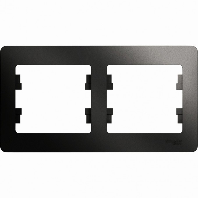 2-постовая рамка SCHNEIDER ELECTRIC GLOSSA, горизонтальная, АНТРАЦИТ GSL000702
