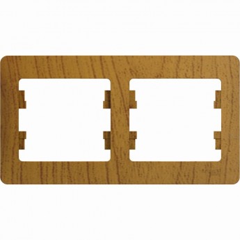 2-постовая рамка SCHNEIDER ELECTRIC GLOSSA, горизонтальная, ДЕРЕВО ДУБ