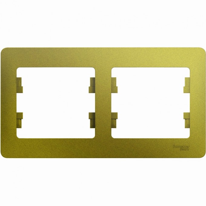 2-постовая рамка SCHNEIDER ELECTRIC GLOSSA, горизонтальная, ФИСТАШКОВЫЙ GSL001002