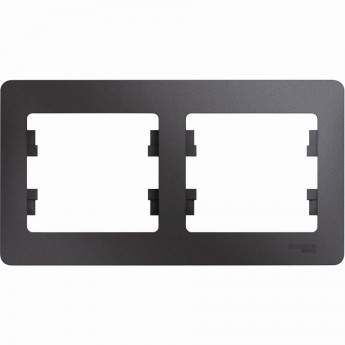 2-постовая рамка SCHNEIDER ELECTRIC GLOSSA, горизонтальная, ГРАФИТ