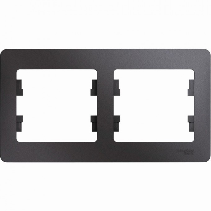 2-постовая рамка SCHNEIDER ELECTRIC GLOSSA, горизонтальная, ГРАФИТ GSL001302