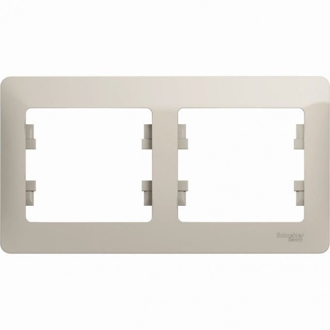 2-постовая рамка SCHNEIDER ELECTRIC GLOSSA, горизонтальная, МОЛОЧНЫЙ GSL000902