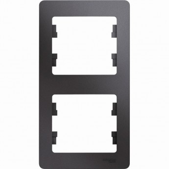 2-постовая рамка SCHNEIDER ELECTRIC GLOSSA, вертикальная, ГРАФИТ 2-постовая рамка SCHNEIDER ELECTRIC GLOSSA, вертикальная, ГРАФИТ