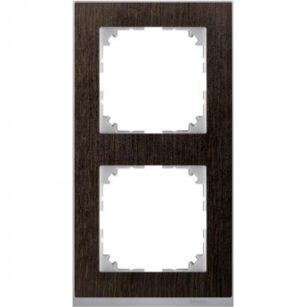 2-постовая рамка SCHNEIDER ELECTRIC MERTEN M-PURE DECOR, ВЕНГЕ/АЛЮМИНИЙ, SM