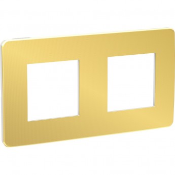 2-постовая рамка SCHNEIDER ELECTRIC UNICA STUDIO, ЗОЛОТО/белый