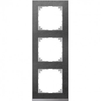3-постовая рамка SCHNEIDER ELECTRIC MERTEN M-PURE DECOR, СЛАНЕЦ/АЛЮМИНИЙ, SM