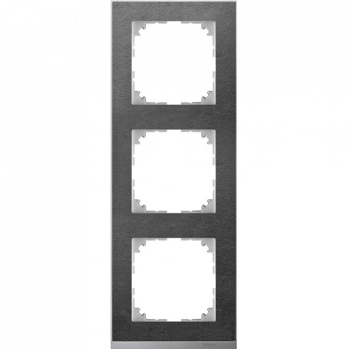 3-постовая рамка SCHNEIDER ELECTRIC MERTEN M-PURE DECOR, СЛАНЕЦ/АЛЮМИНИЙ, SM MTN4030-3669