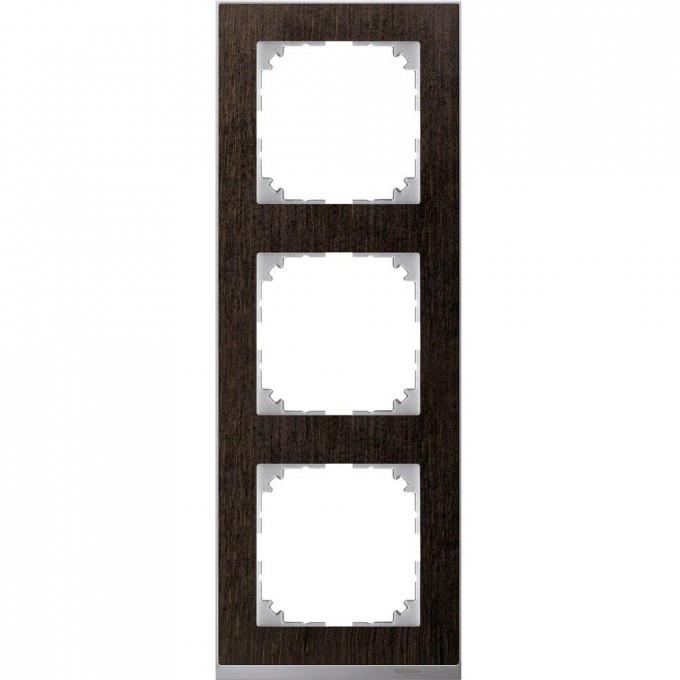 3-постовая рамка SCHNEIDER ELECTRIC MERTEN M-PURE DECOR, ВЕНГЕ/АЛЮМИНИЙ, SM MTN4030-3671