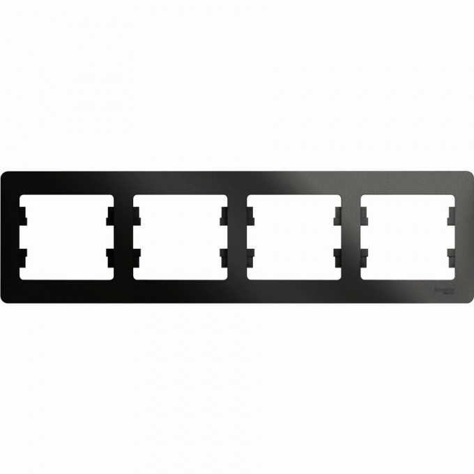 4-постовая рамка SCHNEIDER ELECTRIC GLOSSA, горизонтальная, АНТРАЦИТ GSL000704